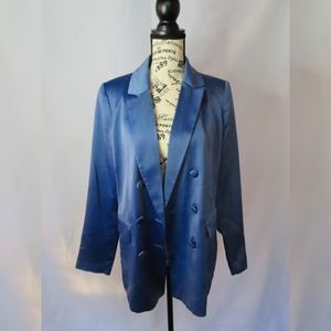 Blue Satin Blazer